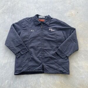 Mens Large CINTAS Quilt Lined Full Zip Mechanic Bomber Work Boxy Jacket‎ Gray